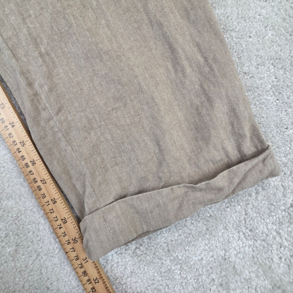 VTG Polo Ralph Lauren Men's Pants Pleated Cuffed Tan Herringbone 35x31 Cotton - Picture 6 of 10